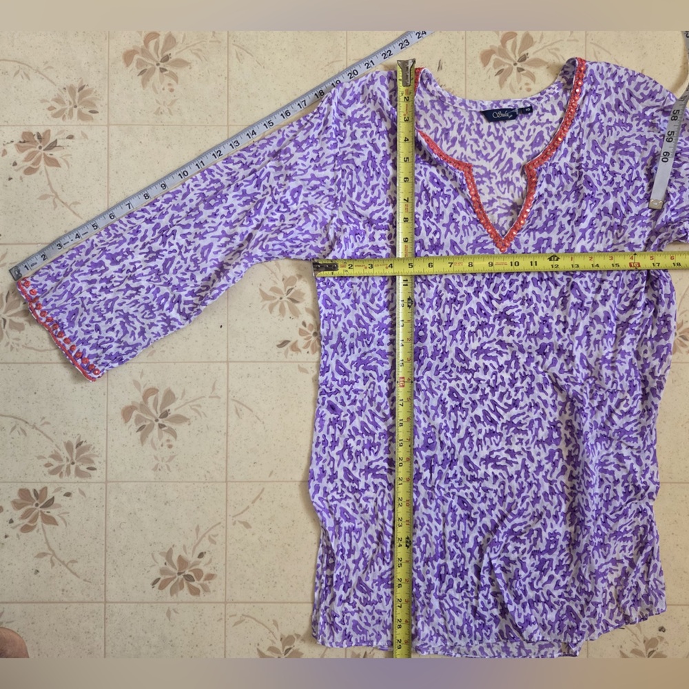 Purple Patterned Women's Top - Picture 5 of 5